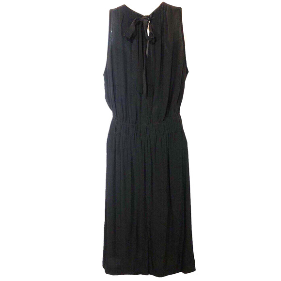 Kate Spade New York Black Pleated Midi Dress Sz 6 | Bow Back | Classic Cocktail - Picture 6 of 13